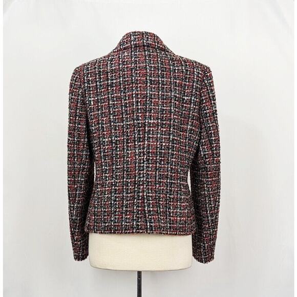 J. Peterman Jacket Black Colorful Tweed Double Breasted Blazer Misses Size 12 - Picture 5 of 8
